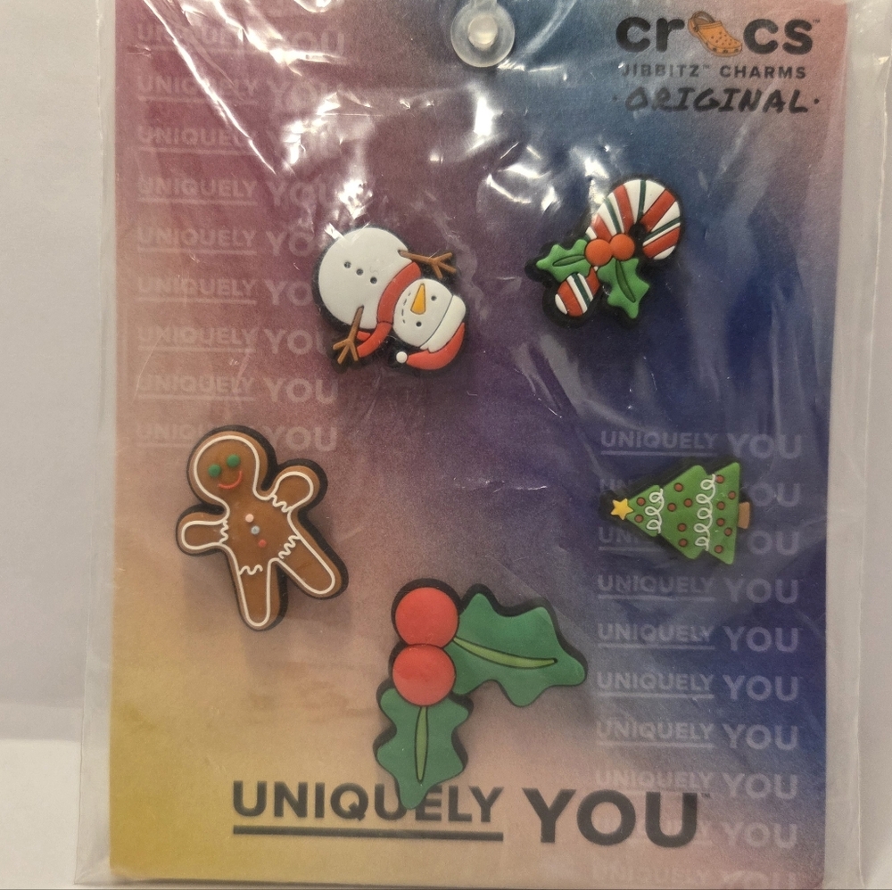 Crocs Jibbitz Iconic Christmas Charms Holiday Stocking Stuffer 5 Pack NWT